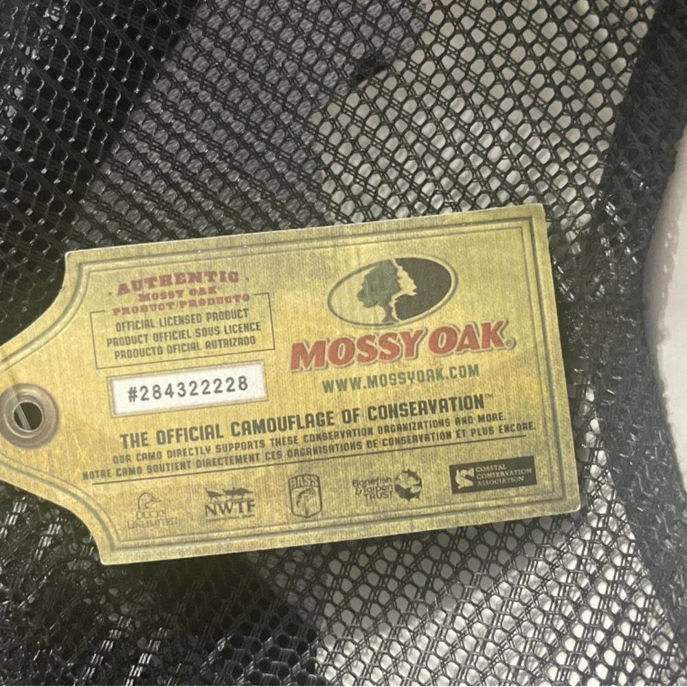 Mossy Oak‎ ✨Men's Snapback Mesh Cap OSFM Polyester Twill Black NWT